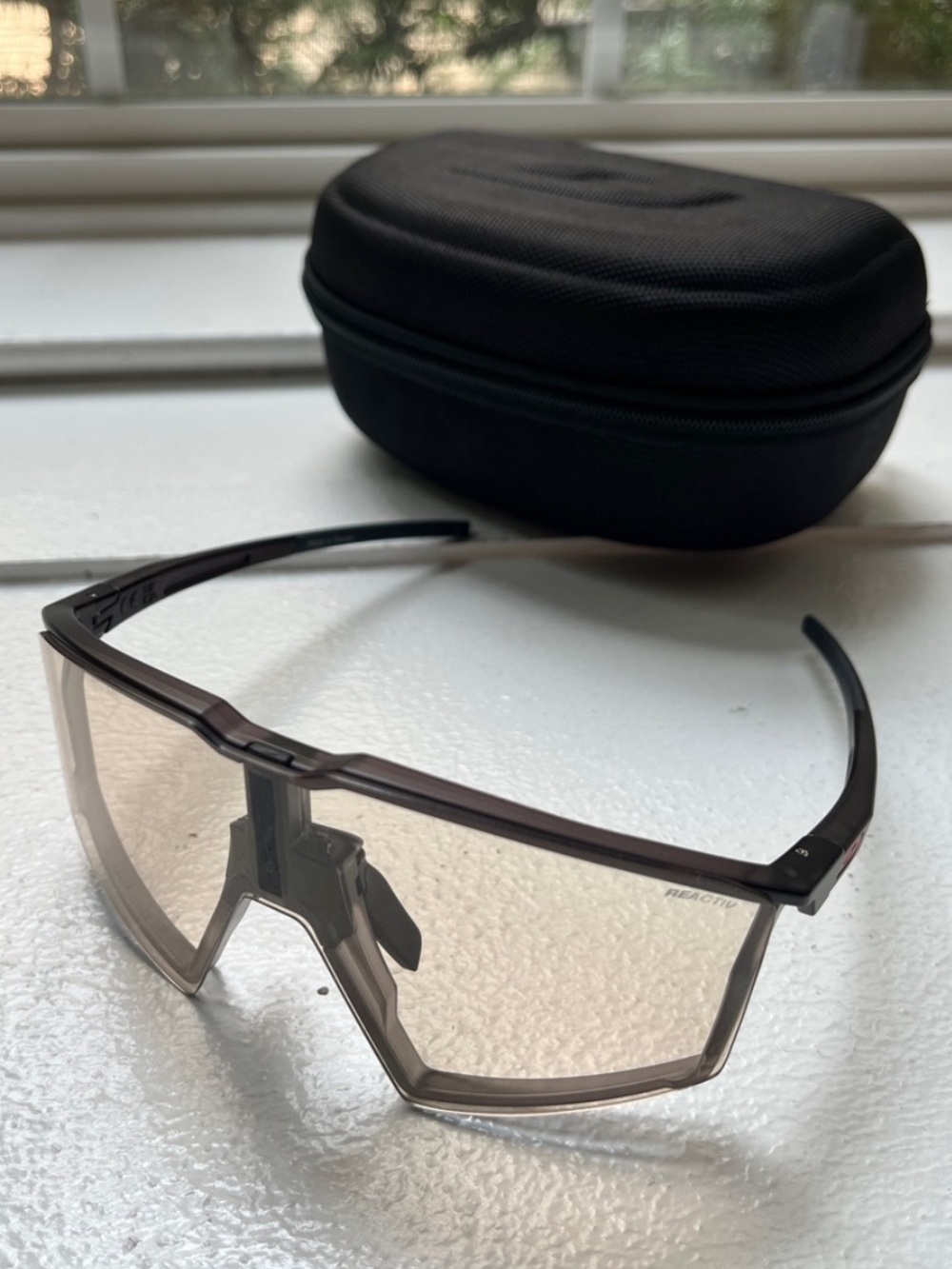 Julbo Edge Sunglasses w/ REACTIV Technology in Translucent Black / Matte Orange